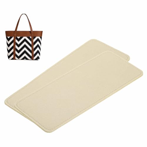 MECCANIXITY 2pcs Felt Base Shaper, 10.8 x 4.3 Inch Purse Base Shaper Tote Bottom Insert Purse Pads for the Bottom of Handbags Tote Bags Backpack Handbags Organizers, Beige - color: Beige, size: 10.8 x 4.3 Inch