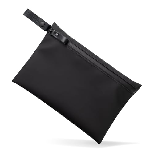 Water-Resistant Zipper Pouch, Made in Japan, Multipurpose Organizer with Pockets for Cords, Essentials, Toiletries, Cosmetics, and Travel Accessories, Eco & Durable Materials, TOFTPOUCH, Medium, Black - color: Black, style: Medium Size