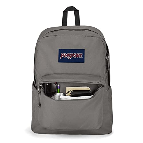 JanSport SuperBreak Plus Backpack with Padded 15-inch Laptop Sleeve and Integrated Bottle Pocket - Spacious and Durable Daypack for Work and Travel - Graphite Grey - color: Graphite Grey