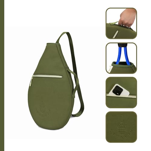 TOURBON Neoprene Padded Tennis Racket Bag Protector Cover Case with Pocket | Sports Backpack Sling Bag for Men Women