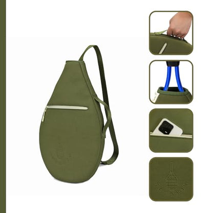 TOURBON Neoprene Padded Tennis Racket Bag Protector Cover Case with Pocket | Sports Backpack Sling Bag for Men Women