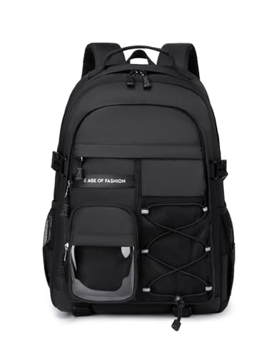 Laptop Backpack Boys Teen Bookbag Kids Middle Schoolbag Women Men 18in(Black) - color: 2-black