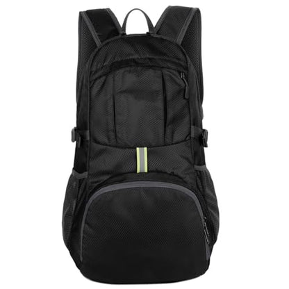 Lightweight Foldable Backpack 25L, Water Resistant Hiking Backpack, Packable Travel Backpack for Outdoor Camping Cycling(1 Pack-Black) - color: Black