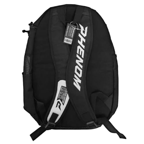 Phenom Elite All-Purpose Sports Backpack – Water-Resistant Athletic Bag with Rain Fly, Helmet & Gear Compartment, Laptop Sleeve, and Side Water Bottle Holders | Black