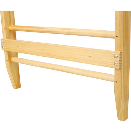 Wall-Mounted Wooden Stall Bars for Home Gym - Swedish Ladder for Stretching, Strength Training & Yoga - Durable Multi-Functional Fitness Equipment - size: 31.5"W x 76.7"H