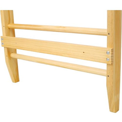 Wall-Mounted Wooden Stall Bars for Home Gym - Swedish Ladder for Stretching, Strength Training & Yoga - Durable Multi-Functional Fitness Equipment - size: 31.5"W x 76.7"H