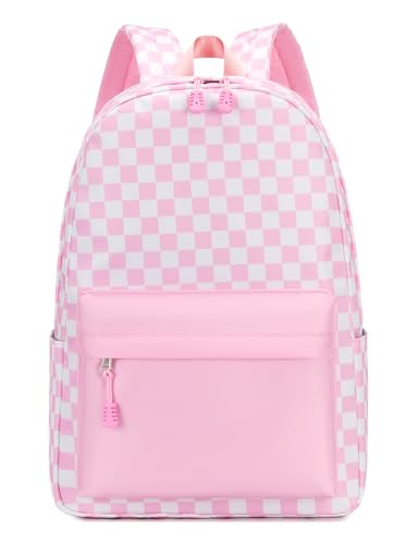 mezhsa Girls School Backpack Elementary Middle Lightning Bookbag Laptop Teenager Waterproof Lightweight 17 Inches (pink) - color: 5-pink