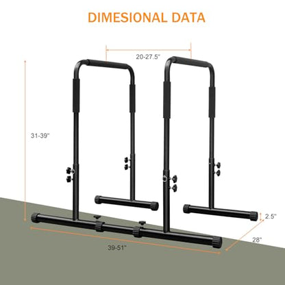 Dip Bar Adjustable Dip Stand Station for Home Fitness Workout Calisthenics Exercise Pull Up Stand Portable Parallel Bar