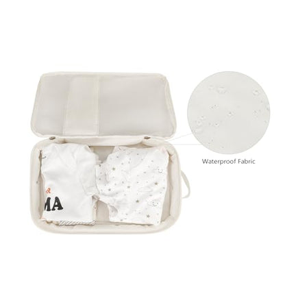 Baby Diaper Bag Organizer Pouches - 2 Pack Waterproof Pod Hanging Diaper Bag Cute Bear Mesh Bag Reusable, Washable or Baby Cloth Diapers - color: White&Black