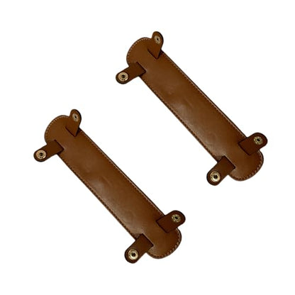 2 Pack Leather Purse Shoulder Strap Pads for Pressure Relief, Detachable Bag Handle Wrap Cover - color: Brown