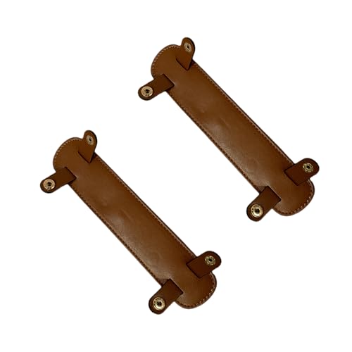 2 Pack Leather Purse Shoulder Strap Pads for Pressure Relief, Detachable Bag Handle Wrap Cover - color: Brown