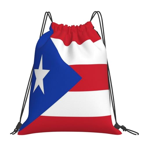 Puerto Rico Flag Drawstring Bag Sport Gym Backpack Beach Travel Sack Draw String Yoga Bag For Men Women - color: Puerto Rico Flag2