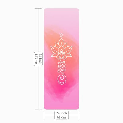 Foldable Yoga Mat, Non-slip Suede Fitness Mat With Carry Bag for Hot Yoga, Exercise, Pilates, 1.5mm Thick Lightweight Exercise Yoga Mat for Women - color: Pink
