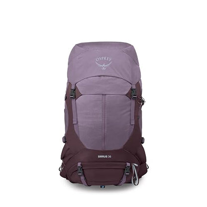 Osprey Sirrus 36L Women's Hiking Backpack - Lightweight Backpacking Pack with Waterproof Raincover - Camping Bag, Purple Dusk - color: Purple Dusk, size: 36L