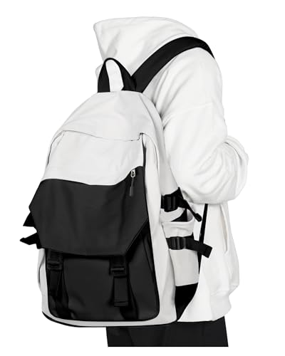 coowoz School Bag Lightweight Casual Daypack College Laptop Backpack for Men Women Water Resistant Travel Rucksack for Sports High School Middle Bookbag for girls(Black white) - color: A-black White, size: Small