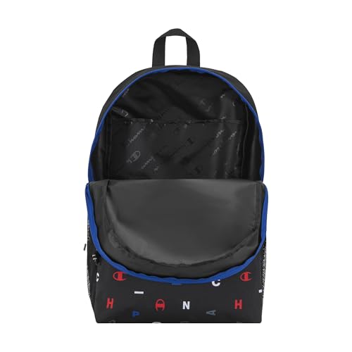 Champion Kids' Merit Backpack with Padded Straps, Water Bottle Pocket and Laptop Compartment for Daily Use, Black Combo, One Size - color: Black Combo