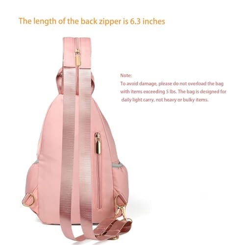 Xsecnua Small Crossbody Bag Convertible Mini Backpack for Women, Cross Body Sling Bag Sling Backpack for Travel Daypack - color: Pink