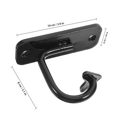 Cabilock Yoga Hammock Wall Anchor Hooks, Heavy Duty Black Pilates Fixed Hooks for Home Gym Strength Training, Resistance Band and Battle Rope Strap Ceiling Hangers
