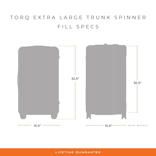 Briggs & Riley 32 Inch Extra Large Trunk Checked Luggage - Maximum Capacity Hard Shell Heavy Duty Travel Suitcase with 360-Degree Spinner Wheels - TSA Lock - Torq Collection - Ocean - color: Ocean, size: 32"