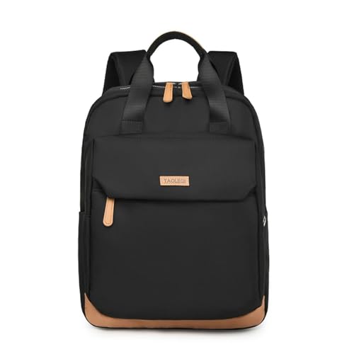 Minimalist Laptop Backpack with Luggage Strap, Stylish Daypack with Anti-Theft Pocket, Durable Casual Carry (BLACK) - color: Black