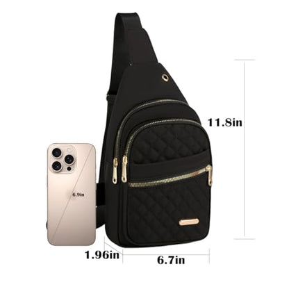 Crossbody Small Sling Backpack Sling Bag for Women Men, Chest Bag Daypack Crossbody for Travel Sport Running Hiking (Black) - color: Black
