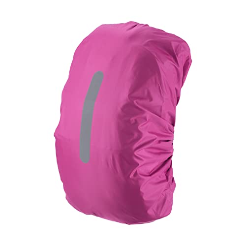 30-40L Waterproof Backpack Rain Cover, Non-Slip Backpack Cover with Vertical Reflective Strap Stay Dry for Hiking, Camping, Hunting, S, Rose Red