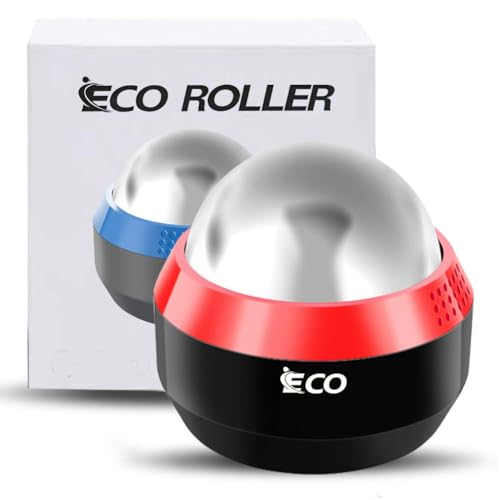 iECO Cold Massage Roller Ball - Ice Roller Ball for Muscles Deep Tissue, Cold & Heat Therapy, Plantar Fasciitis Roller - color: Black+red, size: 1 Count (Pack of 1)