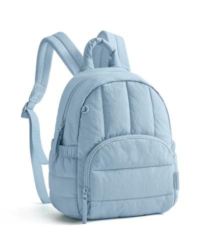 BAGSMART Mini Backpack for Women, Lightweight Puffer Small Backpack Purse, Quilted Casual Travel Daypack, Cute Water-Resistant Bookbag for Daily, Dawn Blue - color: Dawn Blue