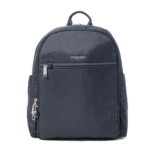 Securtex Anti-Theft Getaway Backpack - 9.4"x13"x5" Travel Safe Bag w/Locking Zippers, Slash-Resistant, RFID - color: French Navy