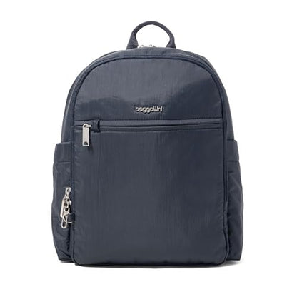 Securtex Anti-Theft Getaway Backpack - 9.4"x13"x5" Travel Safe Bag w/Locking Zippers, Slash-Resistant, RFID - color: French Navy