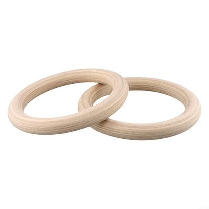 Wooden Exercise Rings (Set Of 2) Perfect Addition To Your Home Workout Regimen(25mm 19cm)
