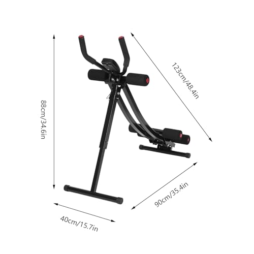 Ab Machine Abdominal Crunch Core Workout Equipment Foldable Exercise Ab Trainer Machine Coaster Abdominal/Core Fitness All Training Equipment Levels for Home & Gym - size: 35.4*15.7*34.6in Black