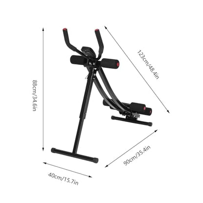 Ab Machine Abdominal Crunch Core Workout Equipment Foldable Exercise Ab Trainer Machine Coaster Abdominal/Core Fitness All Training Equipment Levels for Home & Gym - size: 35.4*15.7*34.6in Black