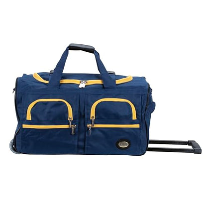 Rockland Rolling Duffel Bag, Black, 22" - color: NAVY, size: 30"