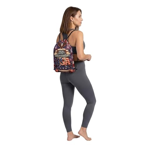 250 Aniversary American Flags Drawstring Backpack, Lightweight Cinch String Sports Sackpack for Men & Women,pack of 2 - color: 250th Anniversary-01