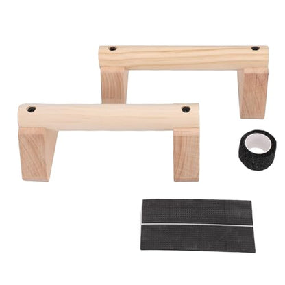 2Pcs Beech Wood Push Up Bars, Versatile Design for Inverted Push Ups Parallel Bar Support Balance Beam, with Anti Slip Hand Rubbers, for Home Workout Training - size: 20cm