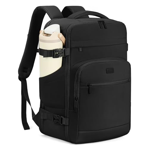 mibasies 30L Travel Backpack for Women & Men: Flight Approved Carry On Backpack, TSA Personal Item Bag with Water Bottle Pocket, Weekender Essentials Backpacks fits 15.6" Laptop - Black - color: Black, size: Large