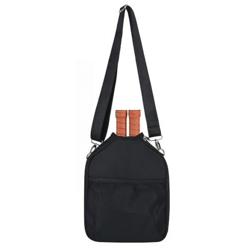 LAKE OF FIRE Pickleball Paddle Cover Crossbody Bag with Adjustable Strap Pickle ball Sling Bag Lightweight Pickleball Gifts for Men and Women - color: Black