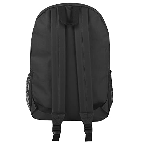 Trail maker Large School Backpacks with Mesh Side Pockets – Classic 19 Inch Solid Color Backpacks for Kids, Men, Women, Travel (Black & Yellow) - color: Black & Yellow