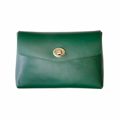 Cosmetic Bag Travel Makeup Pouch Travel Organizer, Zipper Pouch Bags for Women Vegan Leather (No Text, Green) - color: Green