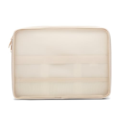 CONMOTO Laptop Case Sleeve,13 inch 15inch Computer Carrying Bag Laptop Sleeve Compatible for MacBook Air/Pro, HP, Dell, Lenovo, Acer - color: Beige, size: 15 inch