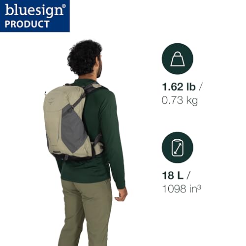 Osprey Hikelite 18L Durable Hiking Backpack - Travel Daypack with Rain Cover for Men and Women, Tungsten Yellow - color: Tungsten Yellow, style: 18l