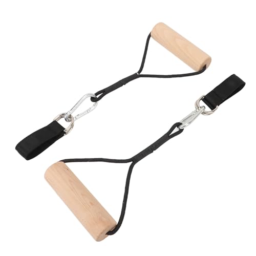 ZJchao Wooden Gymnastic Rings for Home & Outdoor Use – Portable Pull-Up Handles with -Duty Straps, Buckles & Carry Bag, Fit for Fitness Levels