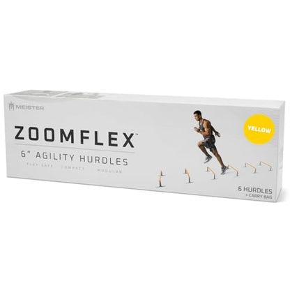 Meister ZoomFlex Agility Hurdles w/Carry Bag - Flex-Safe Modular Speed Training - color: Electric Yellow