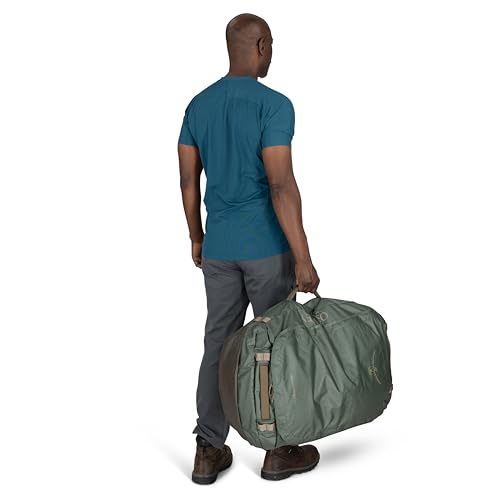 Osprey Transporter Lightweight Travel Duffel Bag - Extra Large Water Resistant Durable Gear Bag for Men and Women - color: Blue Flame/Nocturnal Blue, style: 95l