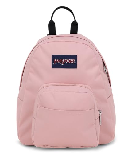 JanSport Half Pint Mini Backpack, 10.2 L - Durable Mini Bag Purse with Adjustable Shoulder Straps, Single Main Compartment, Zippered Stash Pocket, Misty Rose - color: Misty Rose