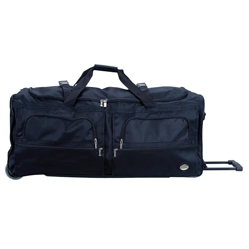Rockland Rolling Duffel Bag, Black, 22" - color: BLACK, size: 22"