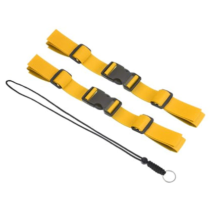 PATIKIL Backpack Chest Strap Set, 2Pcs Webbing Replacement Strap, Yellow - color: Yellow