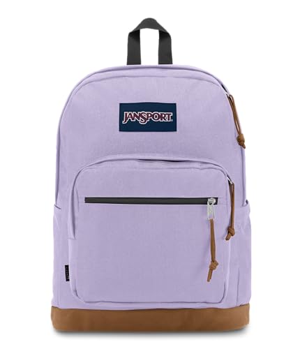 JanSport Right Pack Backpack - Durable Daypack with Padded 15" Laptop Sleeve, Spacious Main Compartment & Integrated Water Bottle Pocket - Pastel Lilac - color: Pastel Lilac