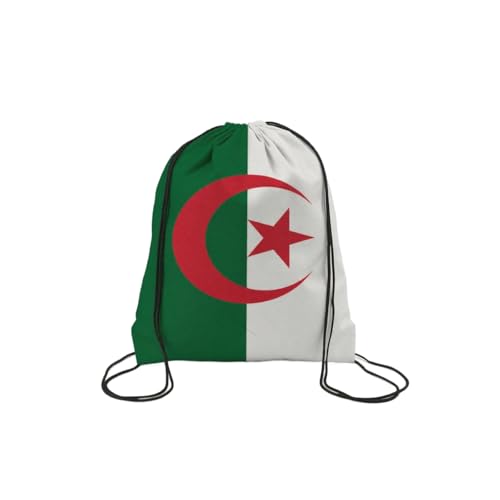 TREBIN 2026 Soccer Cup Drawstring Backpack, Soccer Gym Bag in National Flag Colors, Sports Bag Sackpack Cinch Bag (Algeria Fan) - color: Algeria Fan